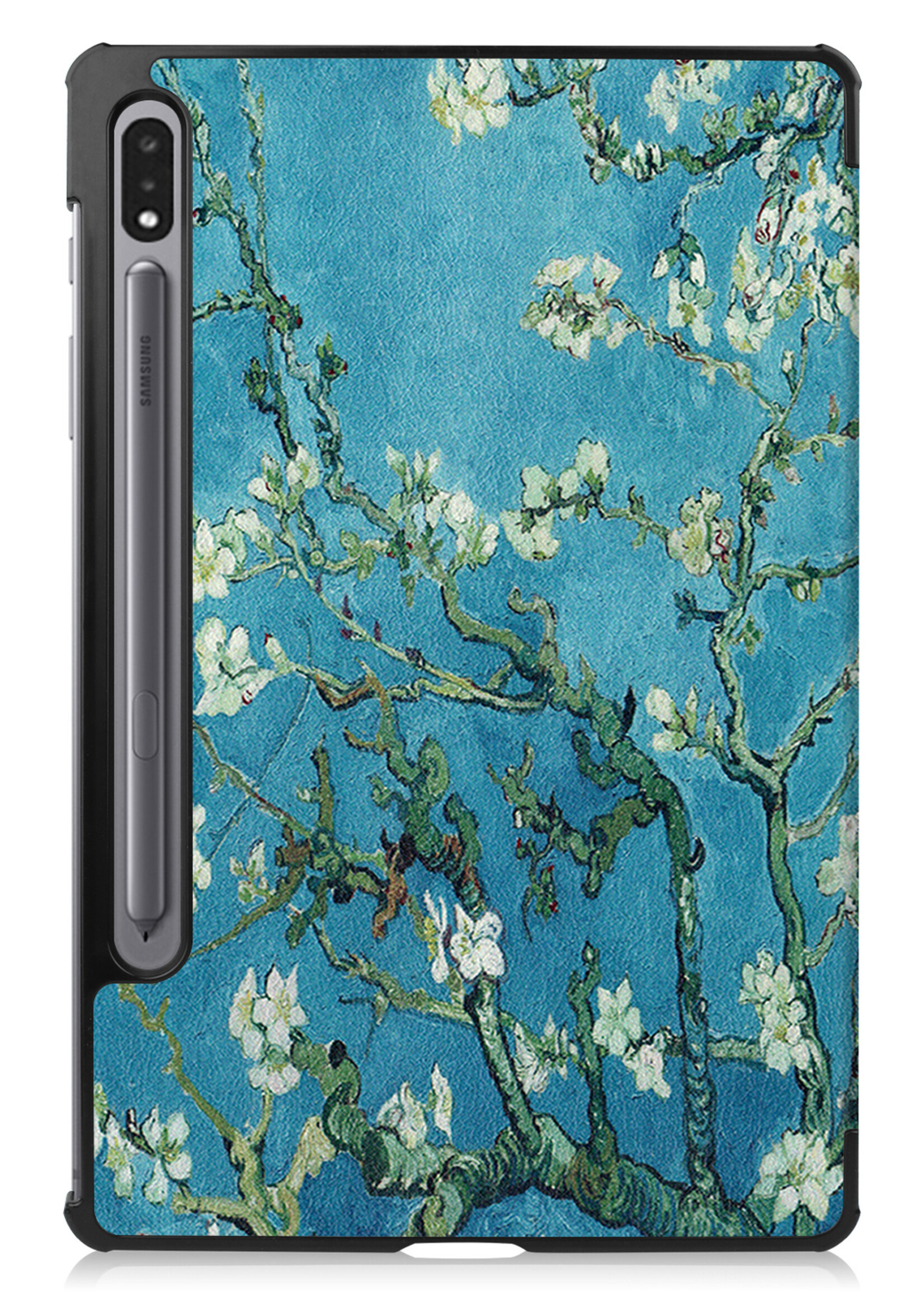 LUQ Hoes Geschikt voor Samsung Galaxy Tab S8 Plus Hoes Luxe Hoesje Book Case - Hoesje Geschikt voor Samsung Tab S8 Plus Hoes Cover - Bloesem