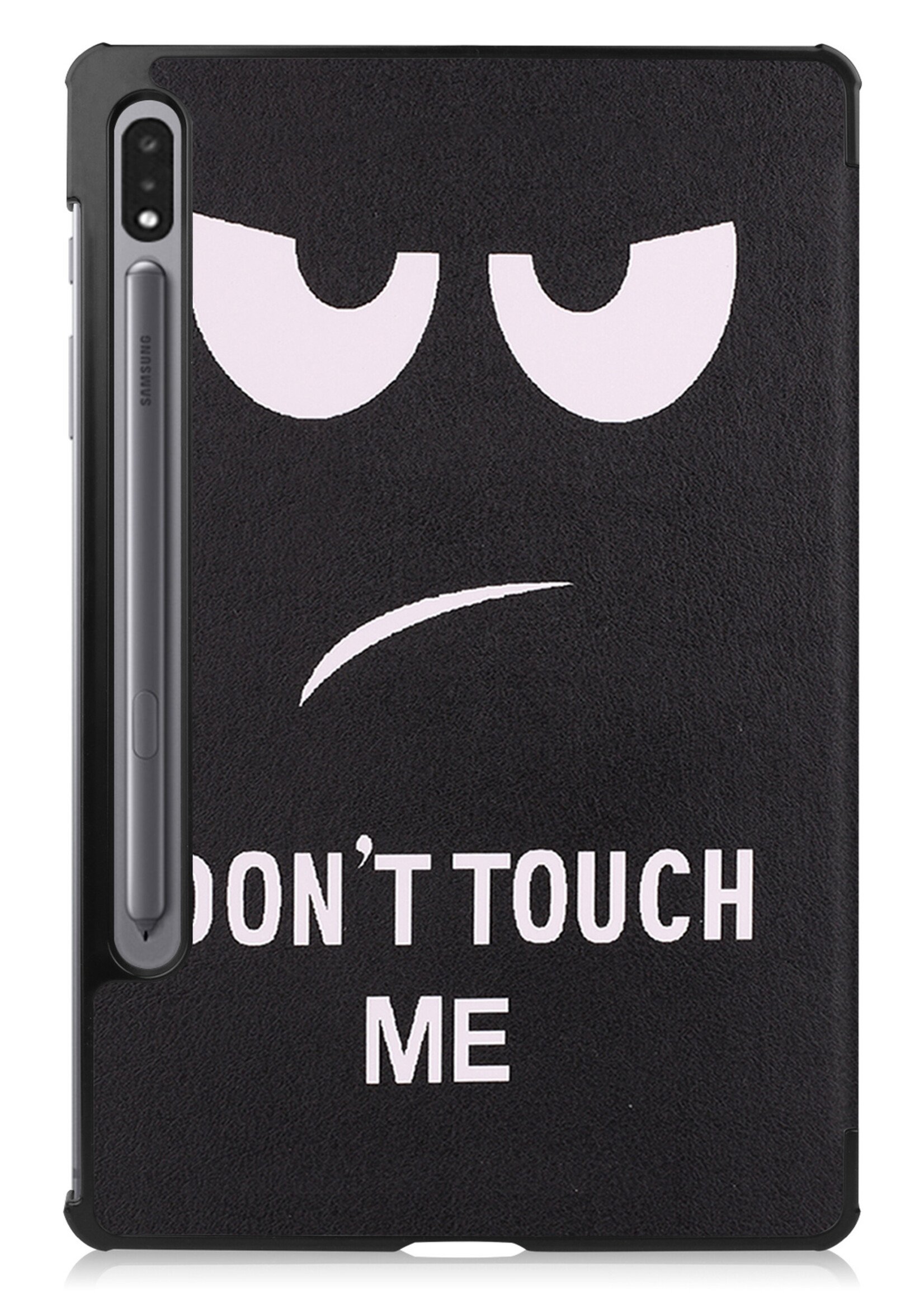 LUQ Hoes Geschikt voor Samsung Galaxy Tab S8 Plus Hoes Luxe Hoesje Book Case - Hoesje Geschikt voor Samsung Tab S8 Plus Hoes Cover - Don't Touch Me