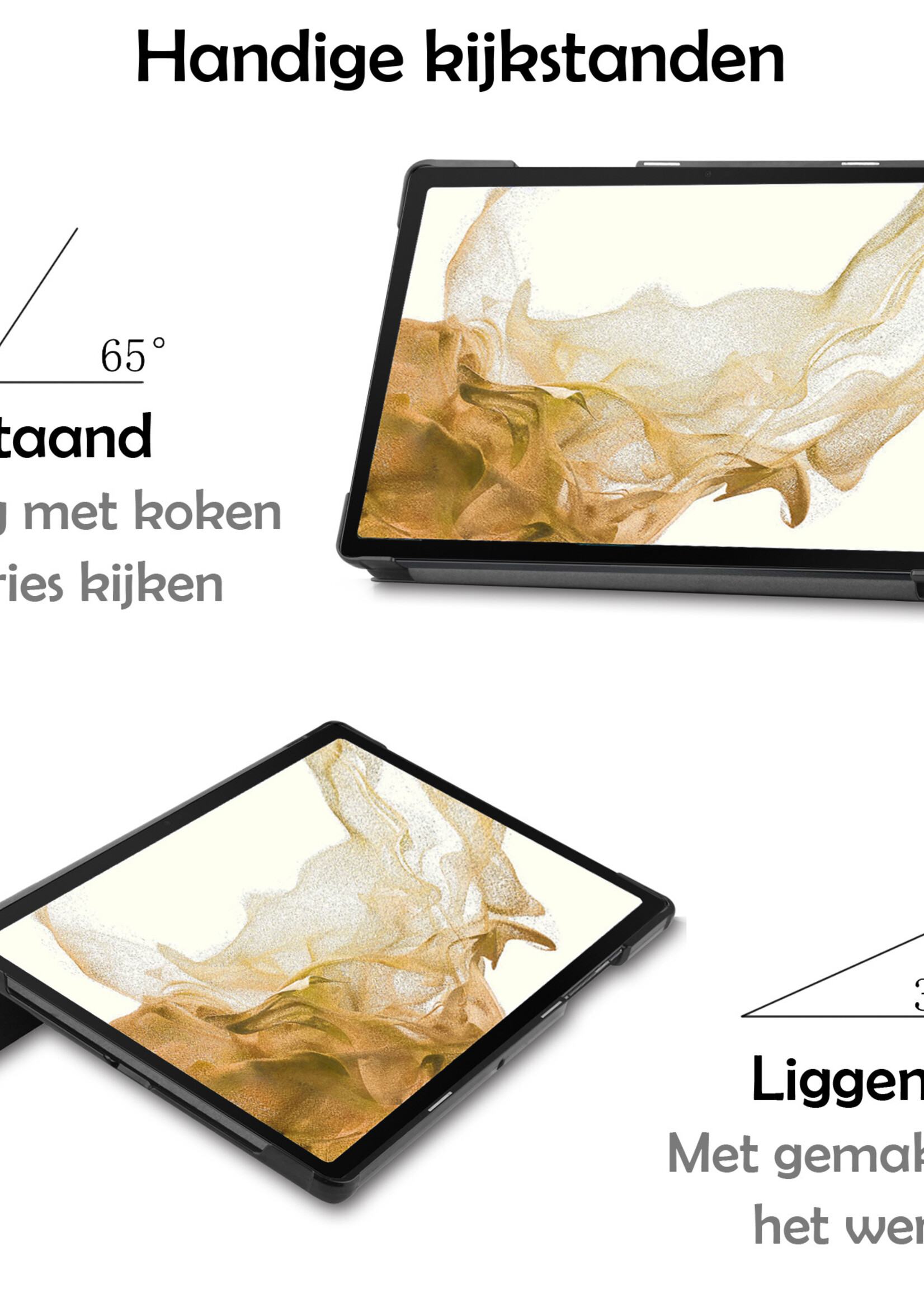 LUQ Hoes Geschikt voor Samsung Galaxy Tab S8 Plus Hoes Luxe Hoesje Book Case - Hoesje Geschikt voor Samsung Tab S8 Plus Hoes Cover - Eenhoorn