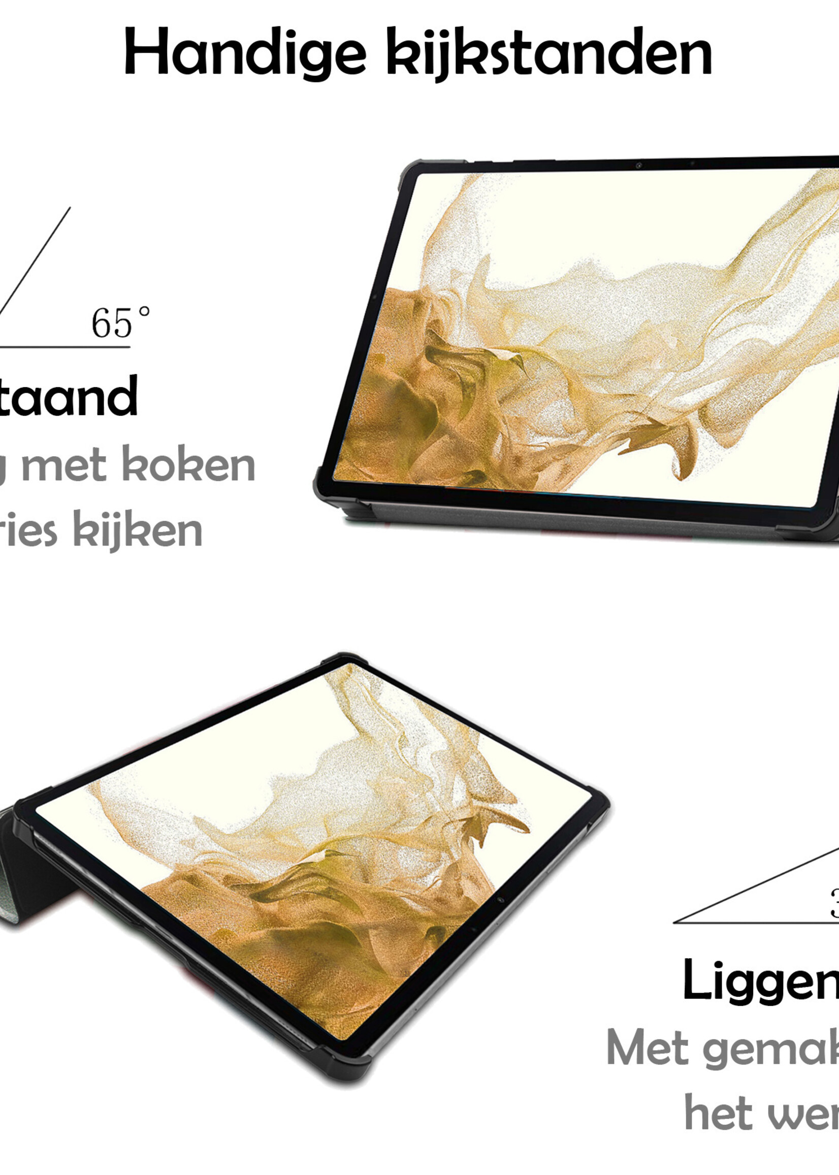 LUQ Hoes Geschikt voor Samsung Galaxy Tab S8 Plus Hoes Luxe Hoesje Book Case Met Screenprotector - Hoesje Geschikt voor Samsung Tab S8 Plus Hoes Cover - Eiffeltoren