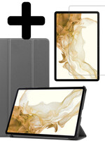 LUQ LUQ Samsung Galaxy Tab S8 Plus Hoes Met Screenprotector - Grijs