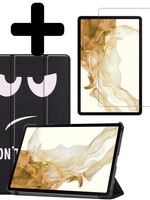 LUQ LUQ Samsung Galaxy Tab S8 Plus Hoes Met Screenprotector - Don't touch me