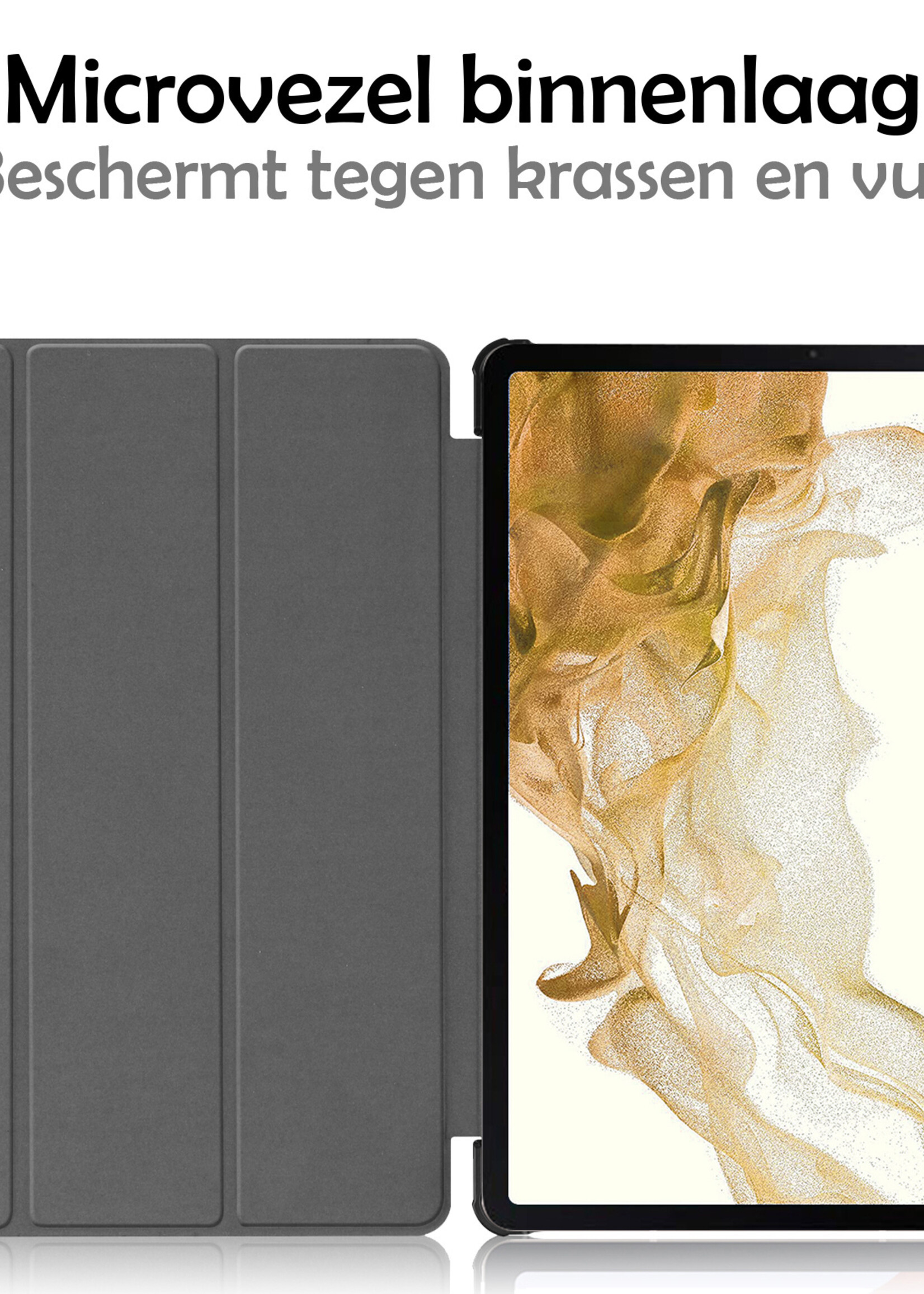 LUQ Hoes Geschikt voor Samsung Galaxy Tab S8 Plus Hoes Luxe Hoesje Book Case Met Screenprotector - Hoesje Geschikt voor Samsung Tab S8 Plus Hoes Cover - Eenhoorn