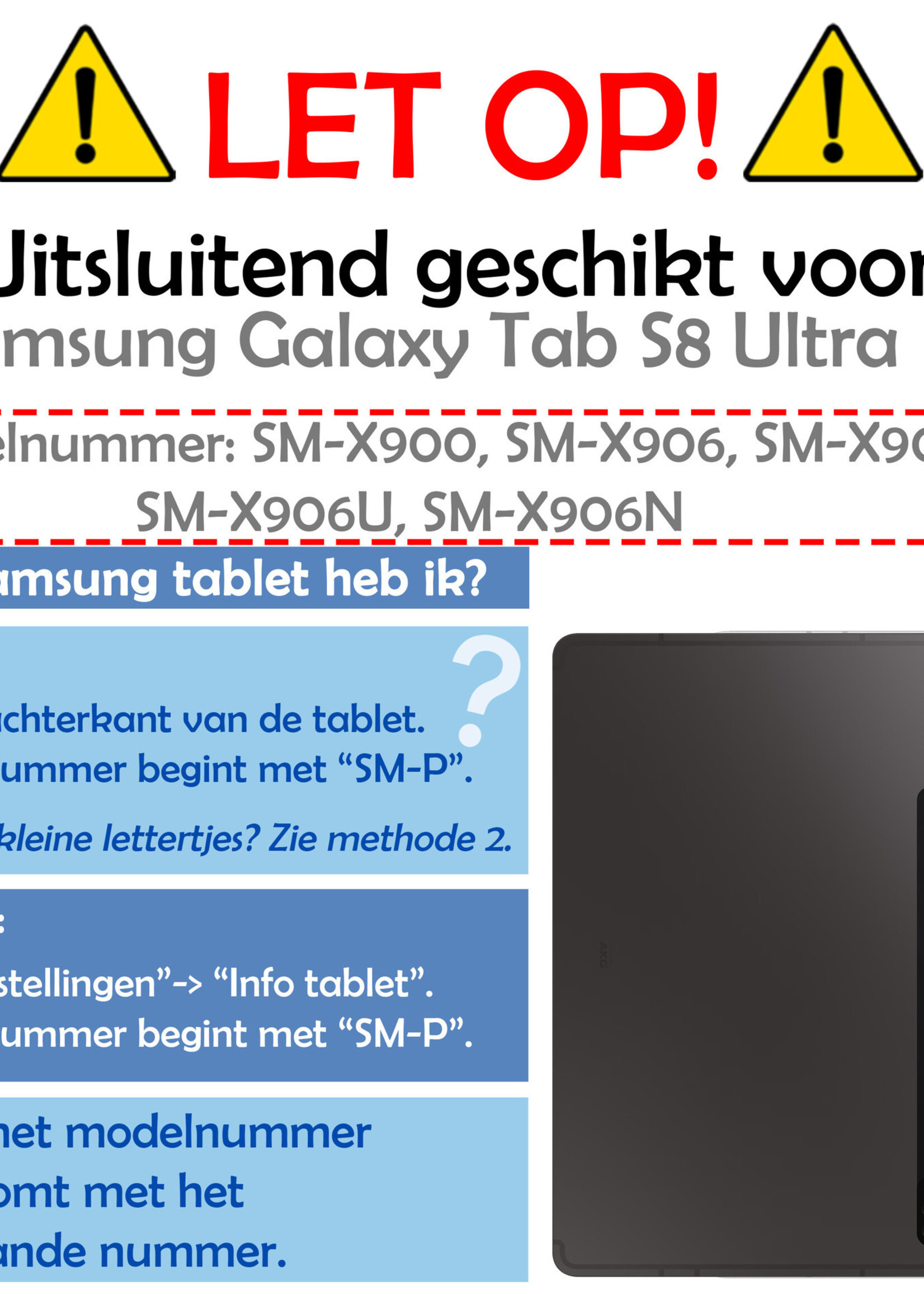 Hoes Geschikt voor Samsung Galaxy Tab S8 Ultra Hoes Luxe Hoesje Book Case Met Screenprotector - Hoesje Geschikt voor Samsung Tab S8 Ultra Hoes Cover - Graffity