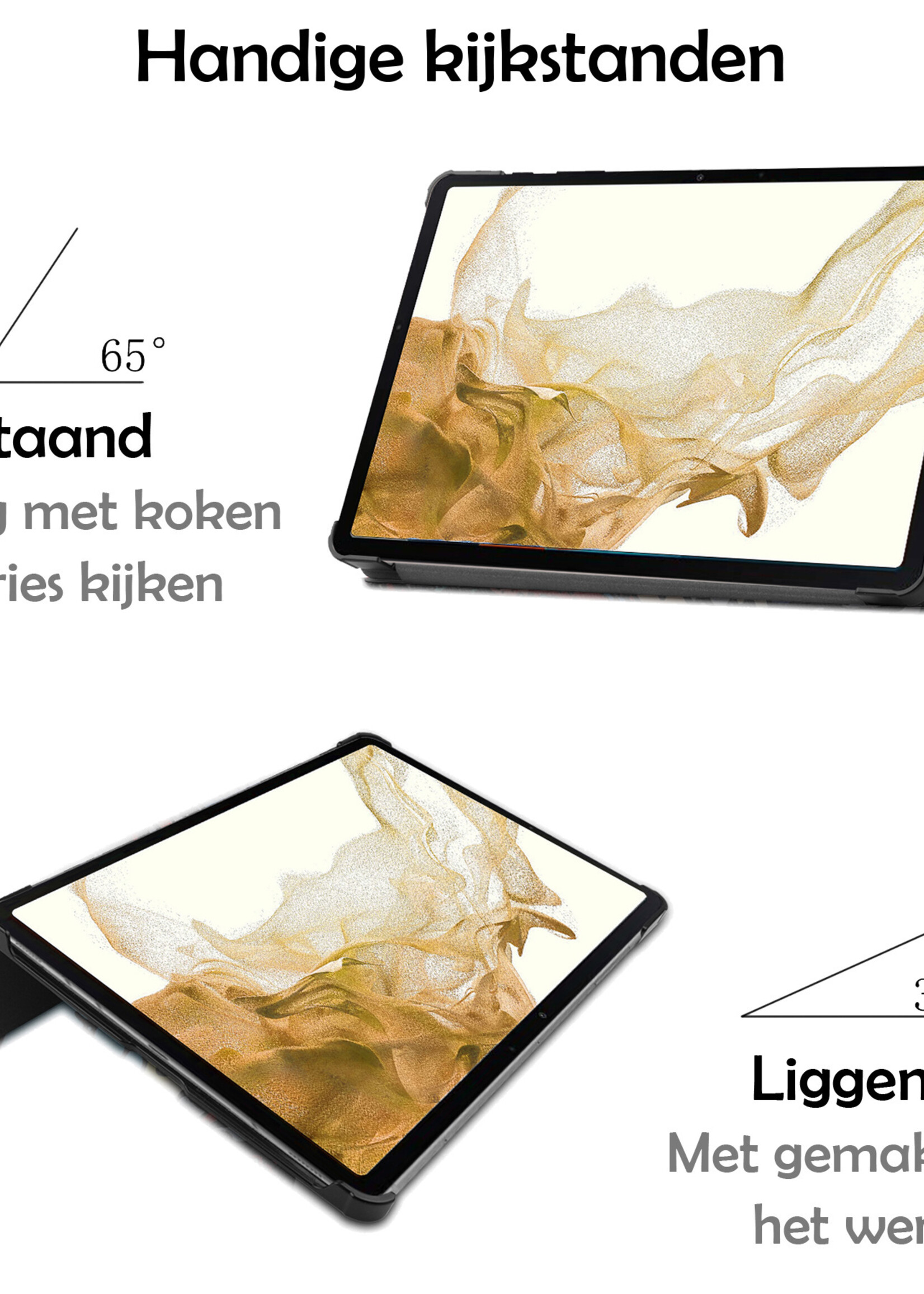 LUQ Hoes Geschikt voor Samsung Galaxy Tab S8 Ultra Hoes Luxe Hoesje Book Case Met Screenprotector - Hoesje Geschikt voor Samsung Tab S8 Ultra Hoes Cover - Graffity