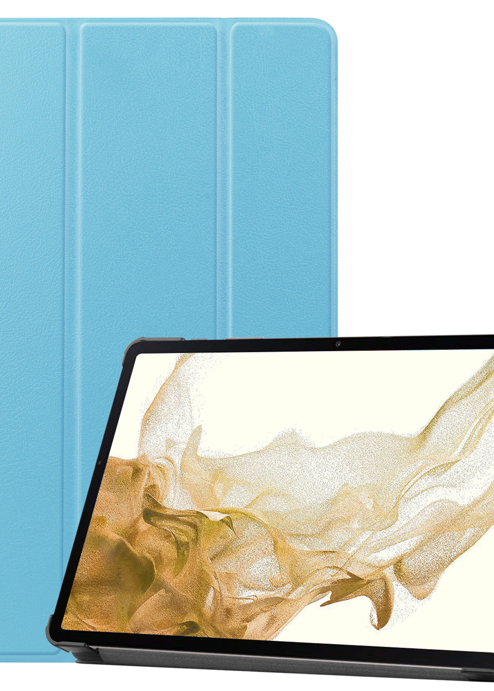 LUQ Hoes Geschikt voor Samsung Galaxy Tab S8 Ultra Hoes Luxe Hoesje Book Case - Hoesje Geschikt voor Samsung Tab S8 Ultra Hoes Cover - Lichtblauw