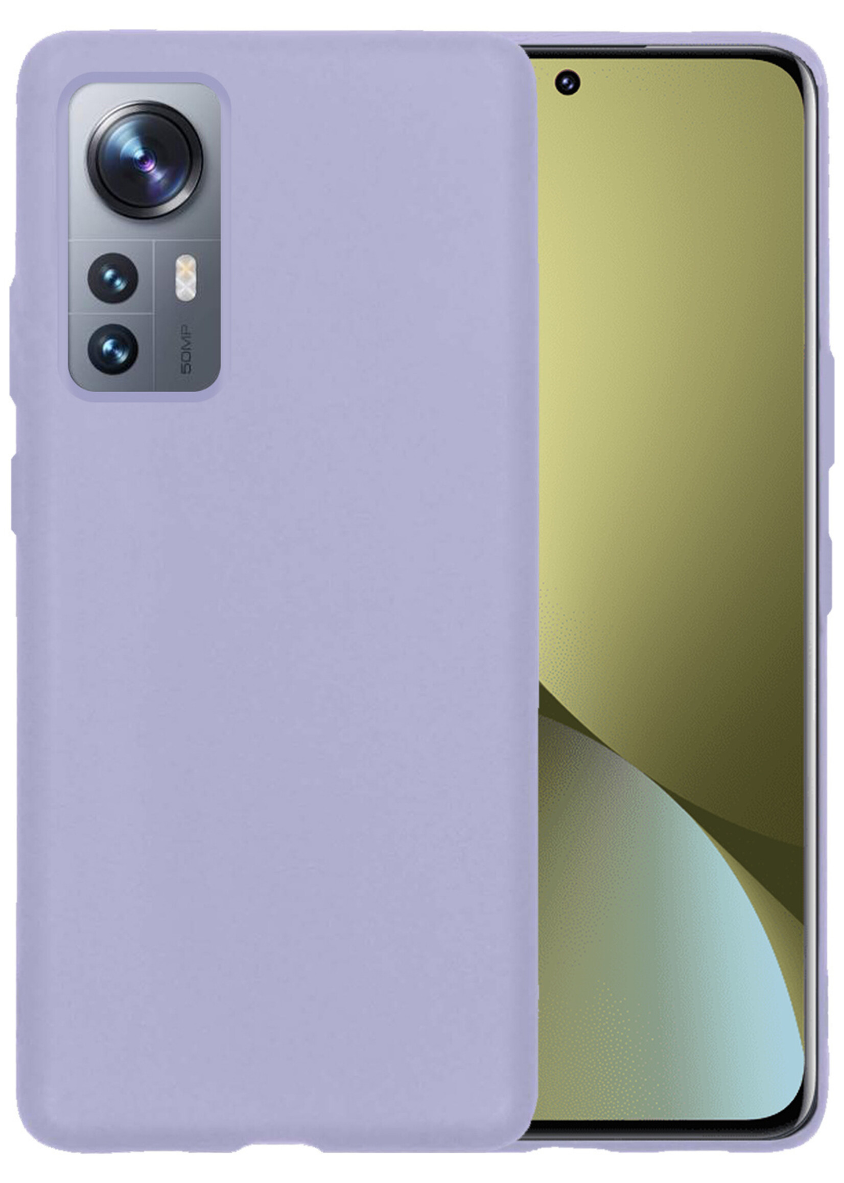 LUQ Hoesje Geschikt voor Xiaomi 12 Hoesje Siliconen Case - Hoes Geschikt voor Xiaomi 12 Hoes Siliconen - Lila