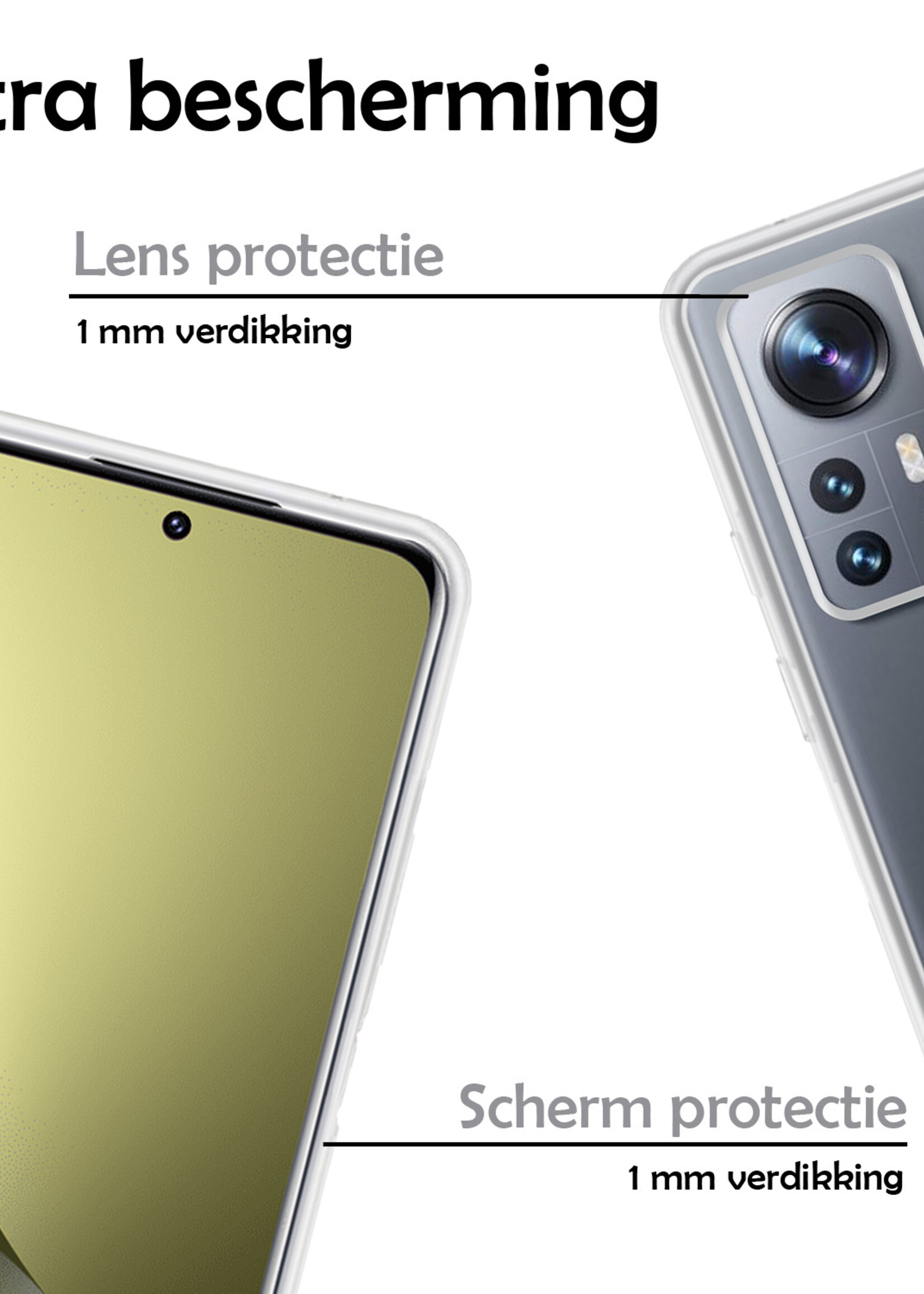 LUQ Hoesje Geschikt voor Xiaomi 12 Hoesje Siliconen Case - Hoes Geschikt voor Xiaomi 12 Hoes Siliconen - Transparant