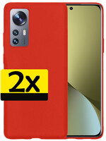 LUQ LUQ Xiaomi 12 Hoesje Siliconen - Rood - 2 PACK