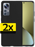 LUQ LUQ Xiaomi 12 Hoesje Siliconen - Zwart - 2 PACK