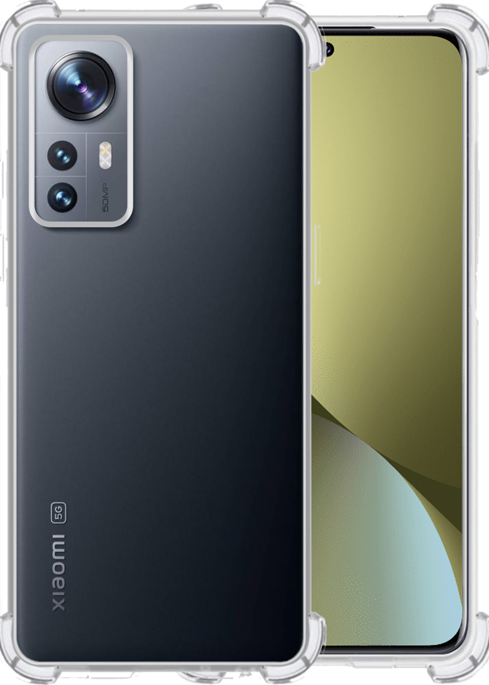 LUQ Hoesje Geschikt voor Xiaomi 12X Hoesje Shockproof Case Siliconen - Hoes Geschikt voor Xiaomi 12X Hoes Cover Siliconen - Transparant