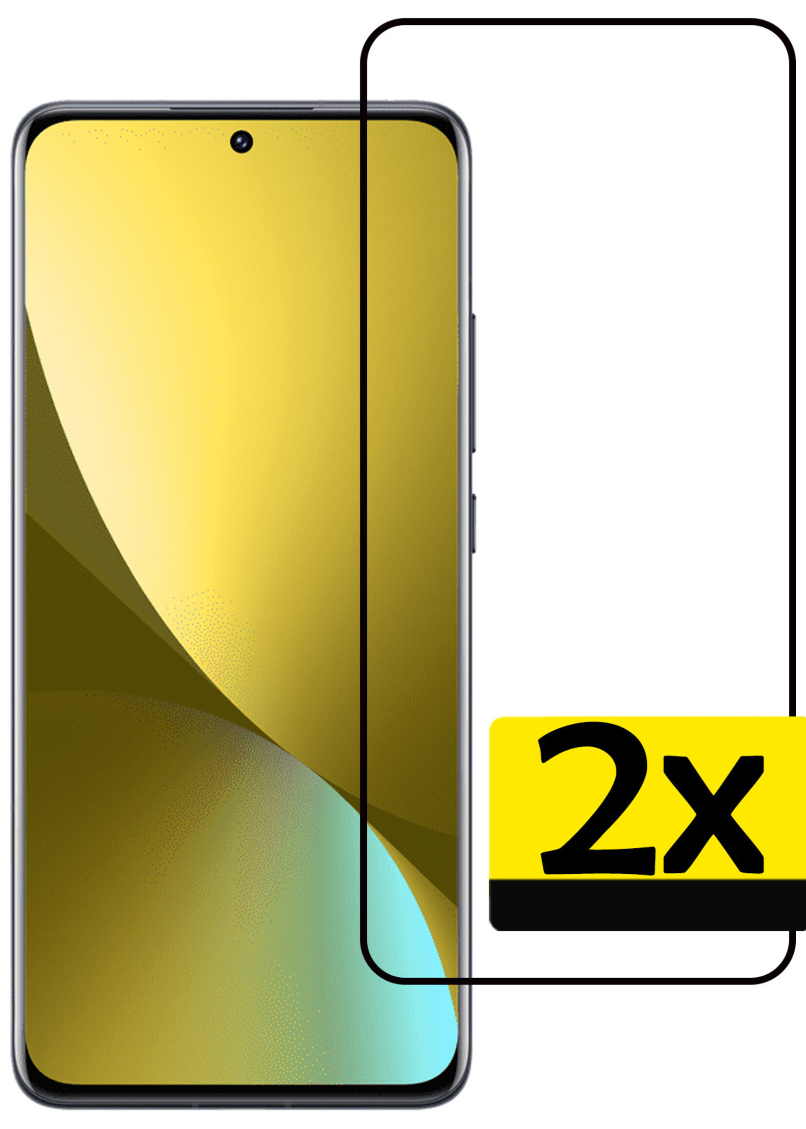 LUQ Screenprotector Geschikt voor Xiaomi 12X Screenprotector Glas Full Cover - Screenprotector Geschikt voor Xiaomi 12X Screenprotector Full Cover - 2 Stuks