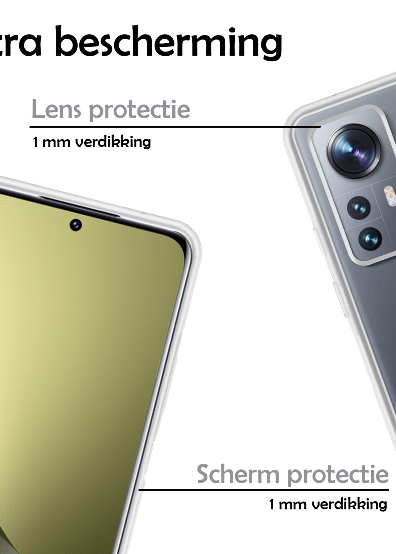 LUQ Hoesje Geschikt voor Xiaomi 12X Hoesje Siliconen Case - Hoes Geschikt voor Xiaomi 12X Hoes Siliconen - Transparant