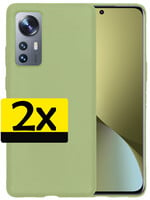 LUQ LUQ Xiaomi 12X Hoesje Siliconen - Groen - 2 PACK