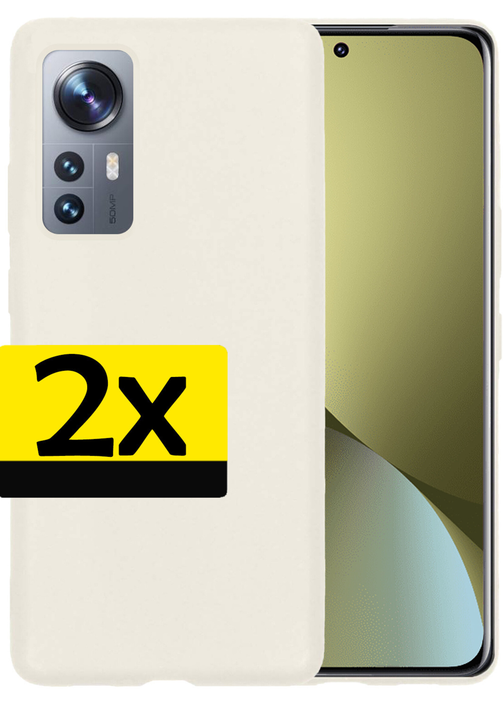 LUQ Hoesje Geschikt voor Xiaomi 12X Hoesje Siliconen Case - Hoes Geschikt voor Xiaomi 12X Hoes Siliconen - Wit - 2 Stuks