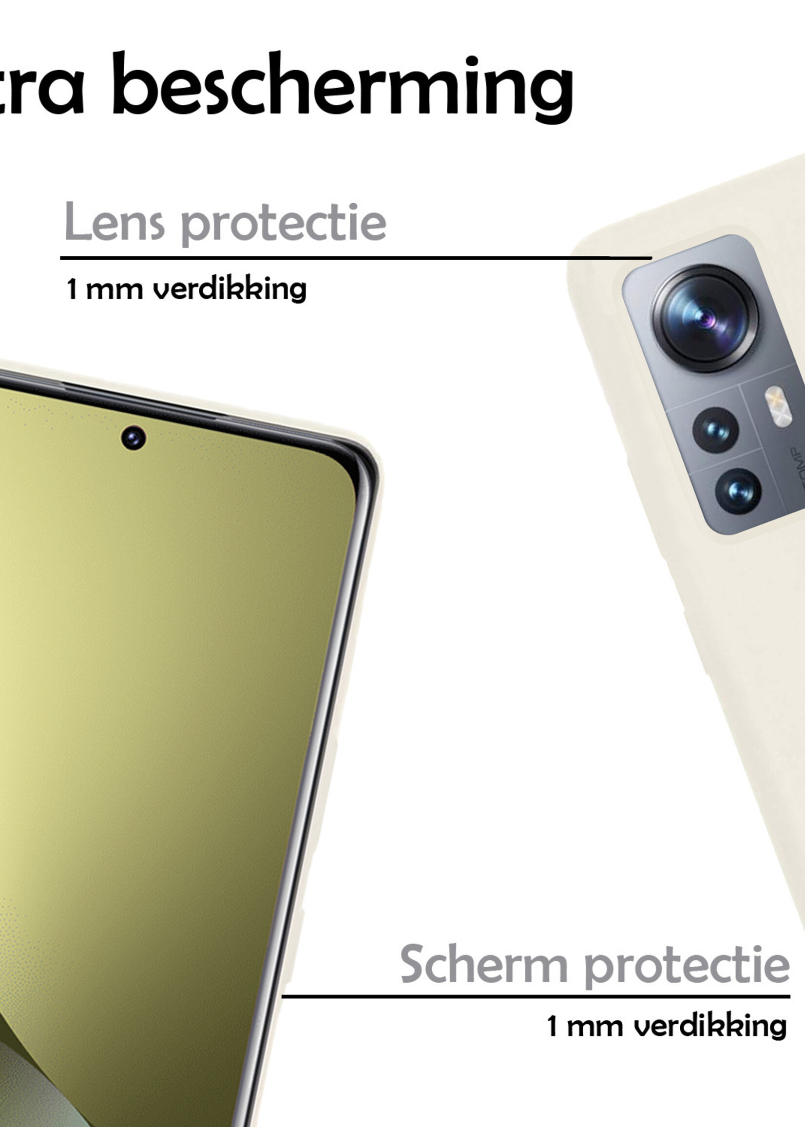 LUQ Hoesje Geschikt voor Xiaomi 12X Hoesje Siliconen Case - Hoes Geschikt voor Xiaomi 12X Hoes Siliconen - Wit - 2 Stuks