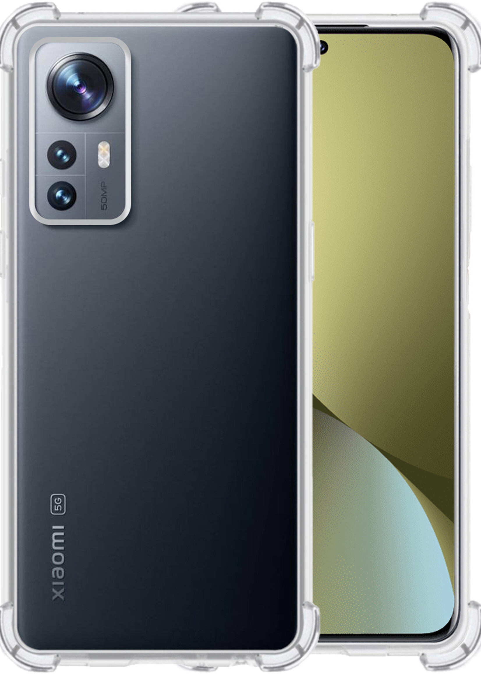 LUQ Hoesje Geschikt voor Xiaomi 12 Pro Hoesje Shockproof Case Siliconen - Hoes Geschikt voor Xiaomi 12 Pro Hoes Cover Siliconen - Transparant