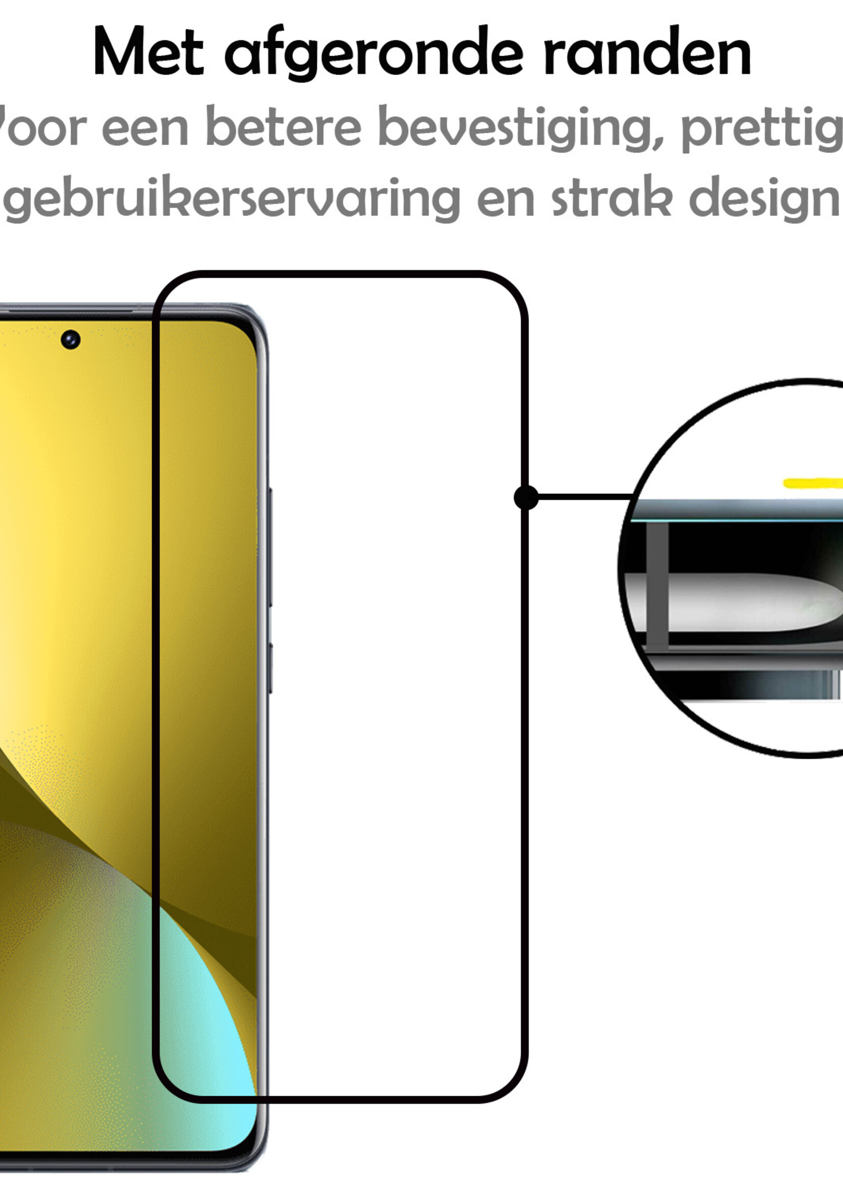 LUQ Screenprotector Geschikt voor Xiaomi 12 Pro Screenprotector Glas Full Cover - Screenprotector Geschikt voor Xiaomi 12 Pro Screenprotector Full Cover