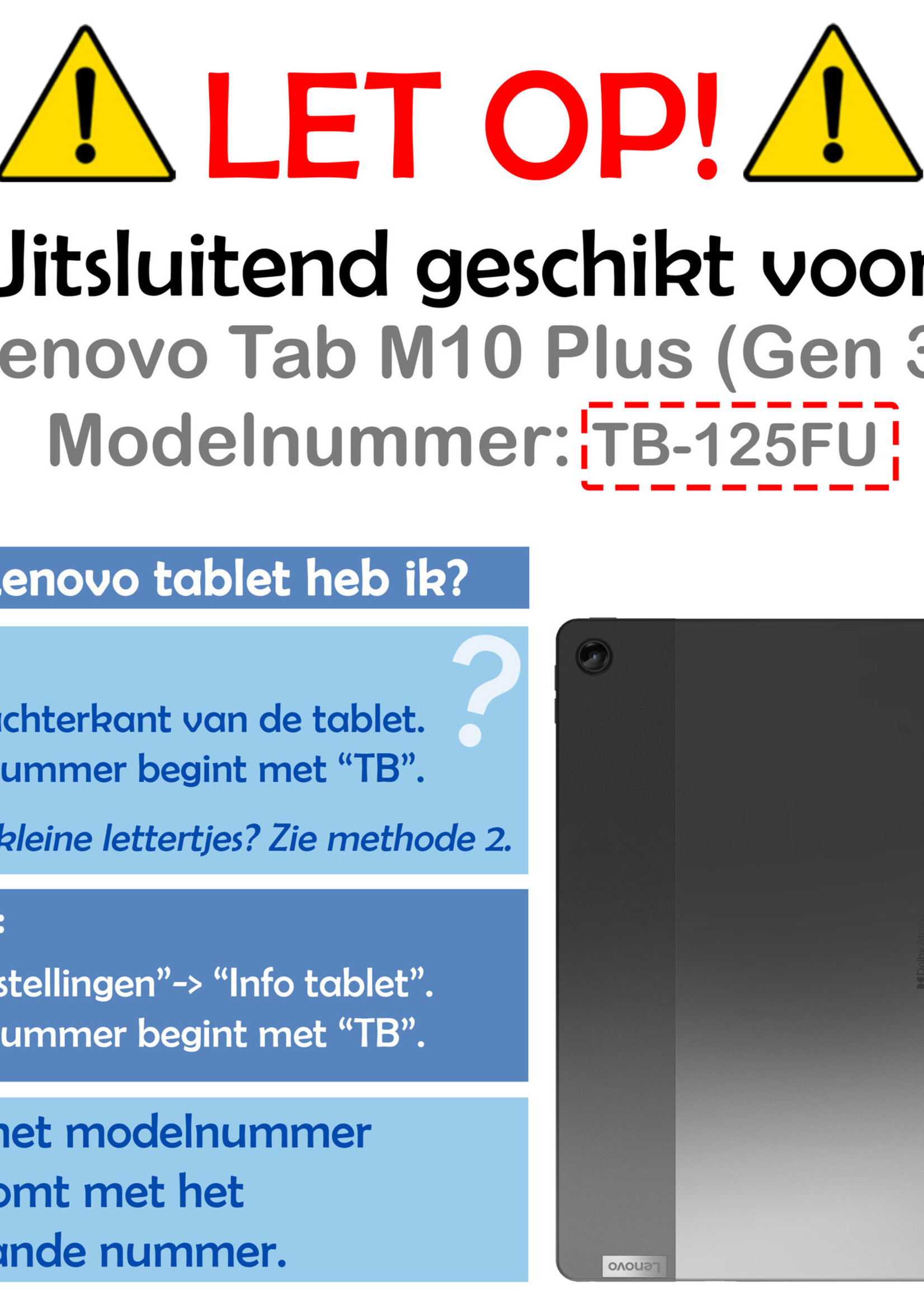 LUQ Hoes Geschikt voor Lenovo Tab M10 Plus 3rd Gen Hoes Luxe Hoesje Book Case - Hoesje Geschikt voor Lenovo Tab M10 Plus (3e Gen) Hoes Cover - Donkerblauw