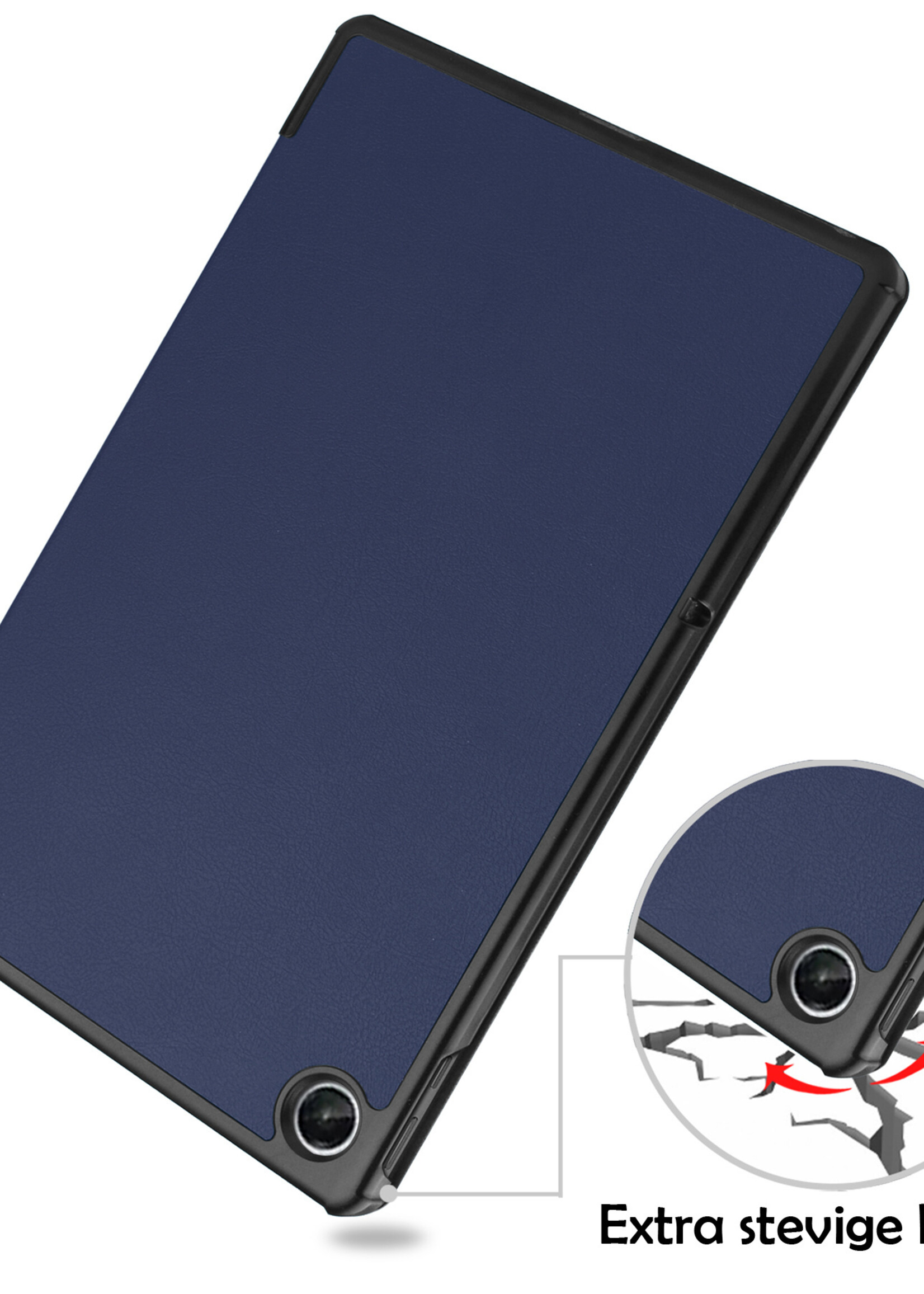 LUQ Hoes Geschikt voor Lenovo Tab M10 Plus 3rd Gen Hoes Luxe Hoesje Book Case - Hoesje Geschikt voor Lenovo Tab M10 Plus (3e Gen) Hoes Cover - Donkerblauw