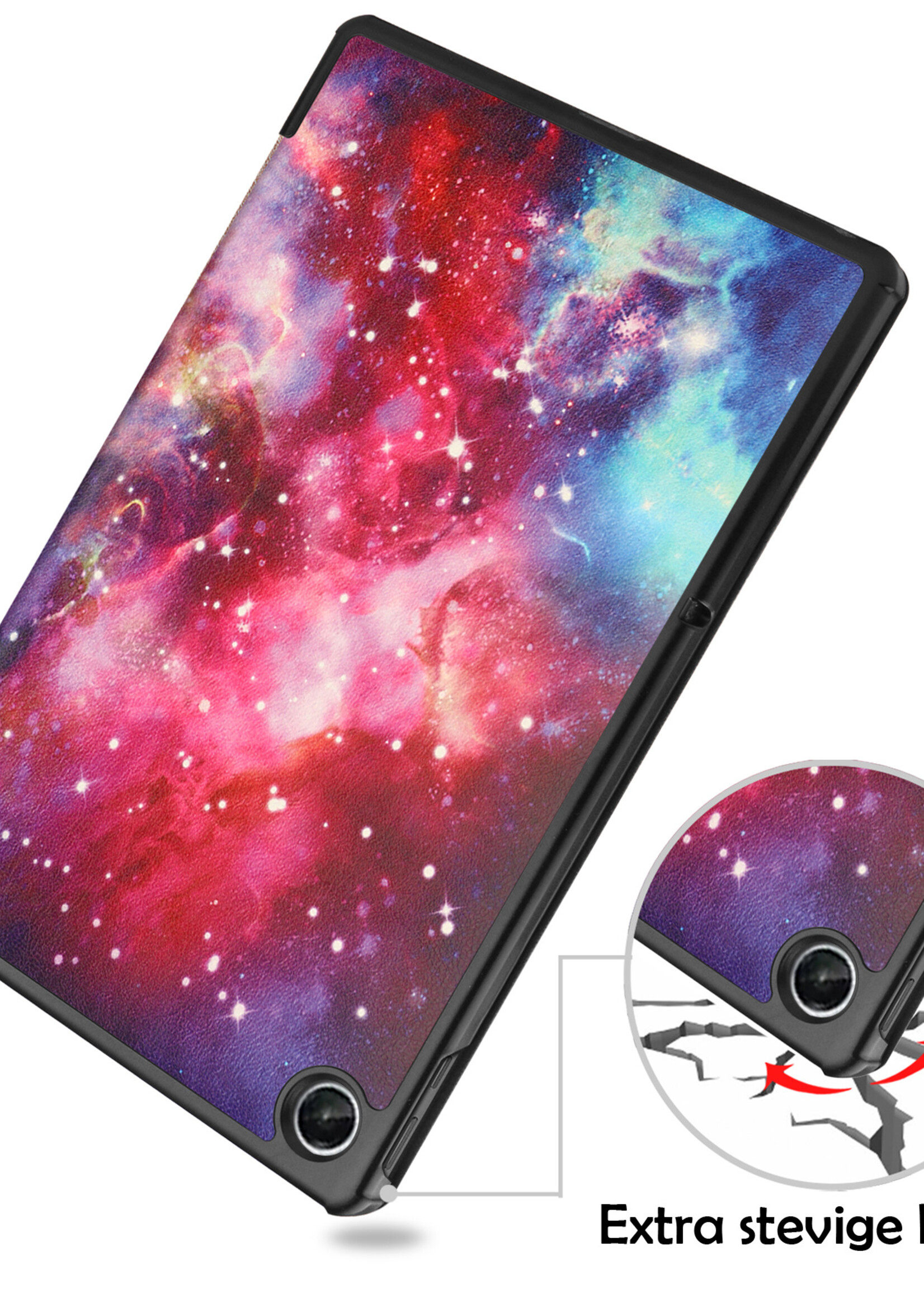 LUQ Hoes Geschikt voor Lenovo Tab M10 Plus 3rd Gen Hoes Luxe Hoesje Book Case - Hoesje Geschikt voor Lenovo Tab M10 Plus (3e Gen) Hoes Cover - Galaxy