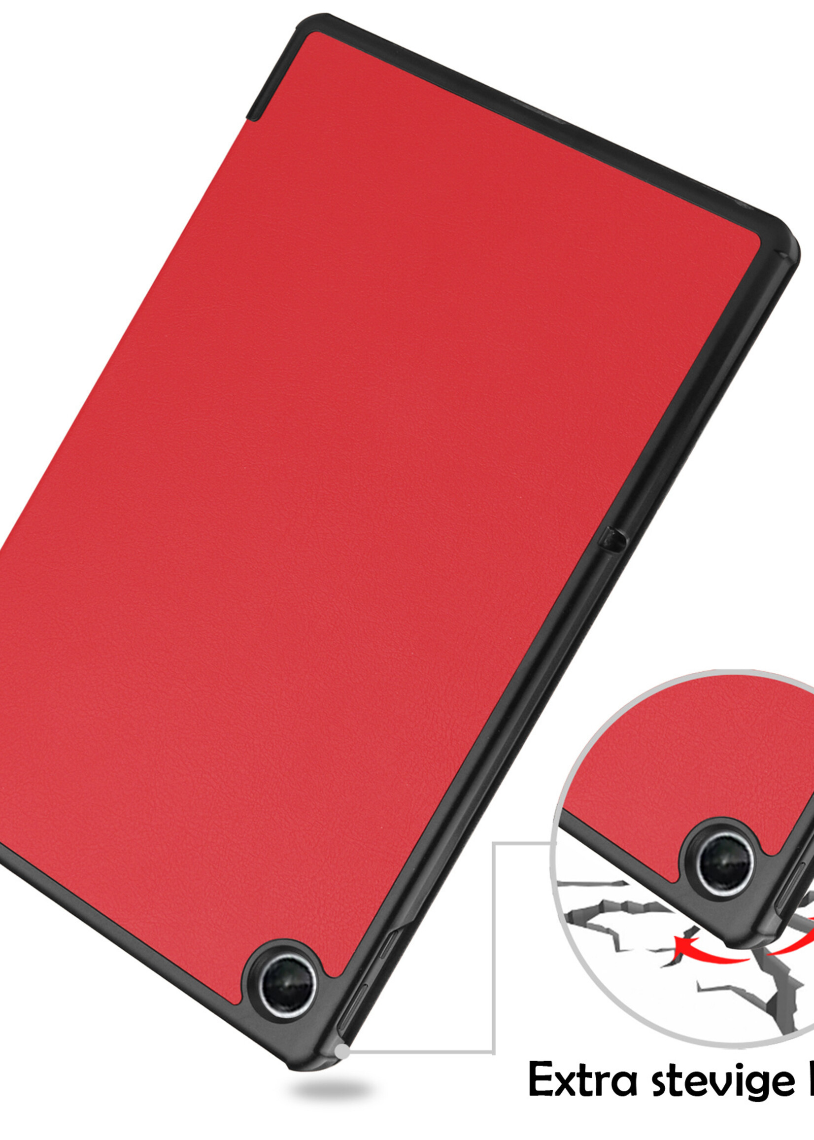 LUQ Hoes Geschikt voor Lenovo Tab M10 Plus 3rd Gen Hoes Luxe Hoesje Book Case - Hoesje Geschikt voor Lenovo Tab M10 Plus (3e Gen) Hoes Cover - Rood