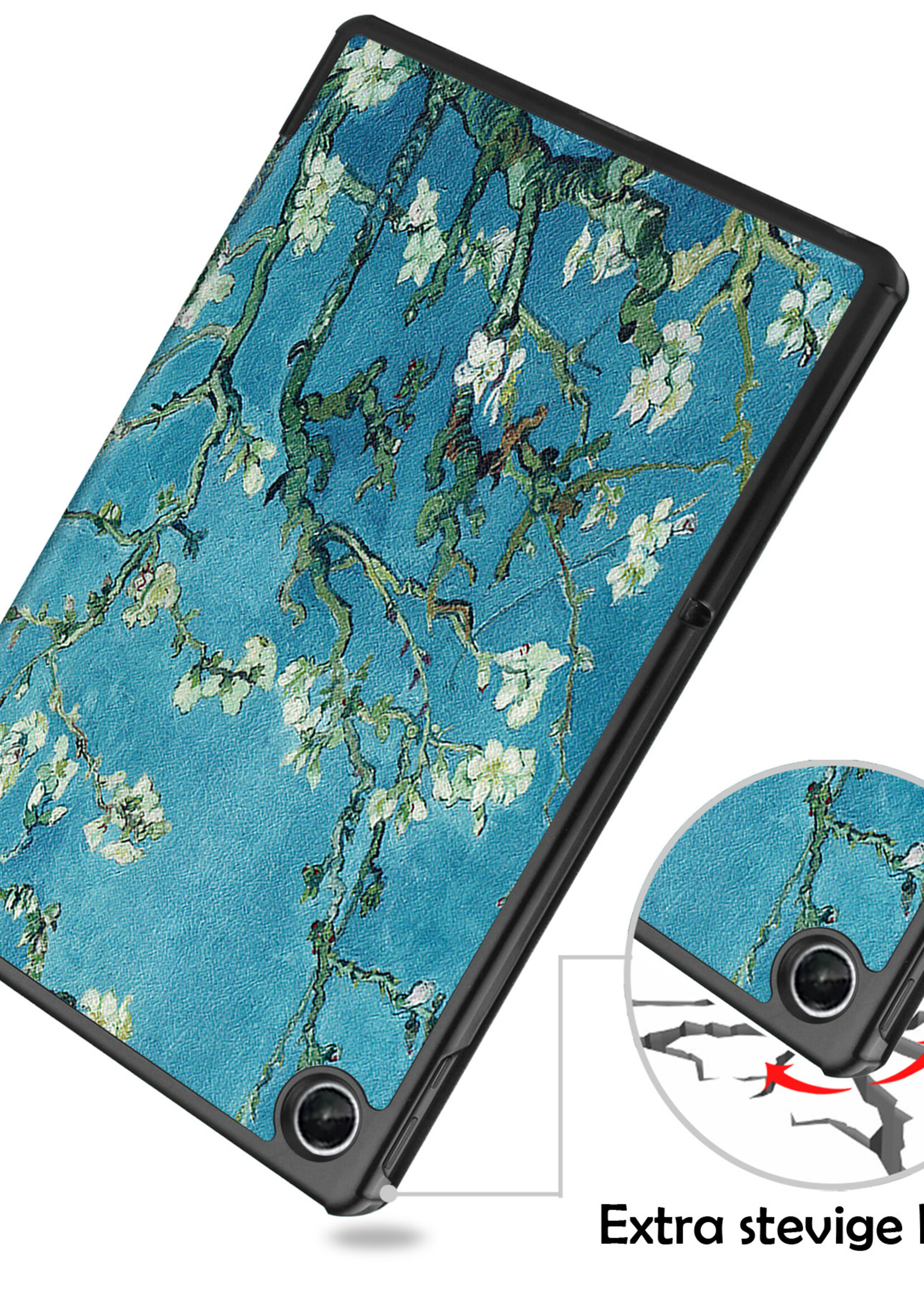 LUQ Hoes Geschikt voor Lenovo Tab M10 Plus 3rd Gen Hoes Luxe Hoesje Book Case Met Screenprotector - Hoesje Geschikt voor Lenovo Tab M10 Plus (3e Gen) Hoes Cover - Bloesem