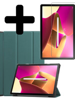 LUQ LUQ Lenovo Tab M10 Plus (3e generatie) Hoes Met Screenprotector - Donkergroen