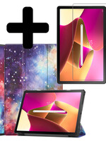 LUQ LUQ Lenovo Tab M10 Plus (3e generatie) Hoes Met Screenprotector - Galaxy