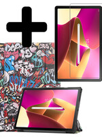 LUQ LUQ Lenovo Tab M10 Plus (3e generatie) Hoes Met Screenprotector - Graffity