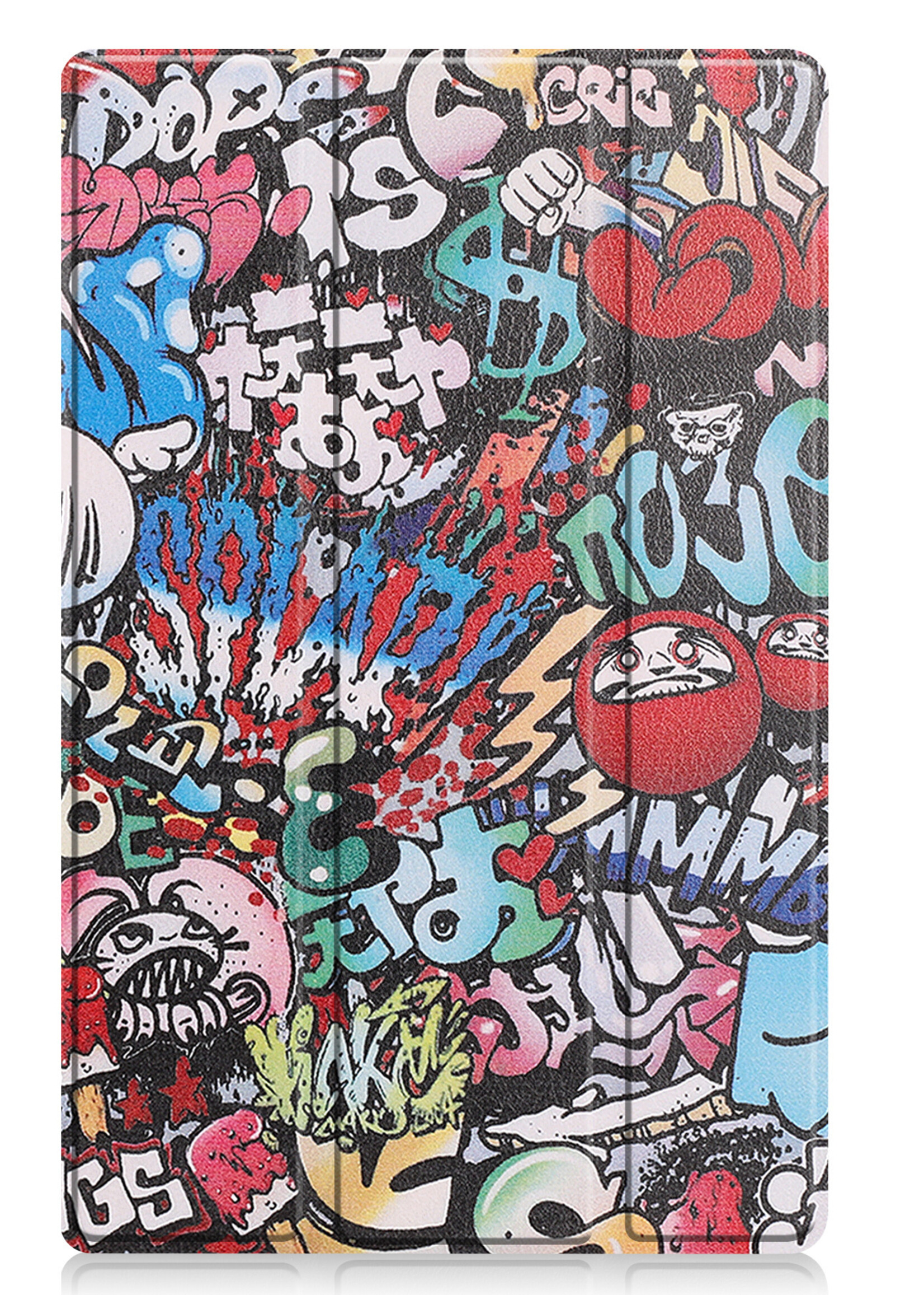LUQ Hoes Geschikt voor Lenovo Tab M10 Plus 3rd Gen Hoes Luxe Hoesje Book Case Met Screenprotector - Hoesje Geschikt voor Lenovo Tab M10 Plus (3e Gen) Hoes Cover - Graffity