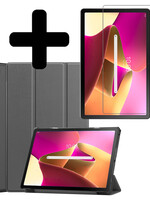 LUQ LUQ Lenovo Tab M10 Plus (3e generatie) Hoes Met Screenprotector - Grijs