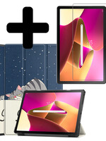 LUQ LUQ Lenovo Tab M10 Plus (3e generatie) Hoes Met Screenprotector - Kat