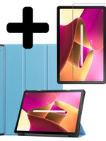 LUQ LUQ Lenovo Tab M10 Plus (3e generatie) Hoes Met Screenprotector - Lichtblauw