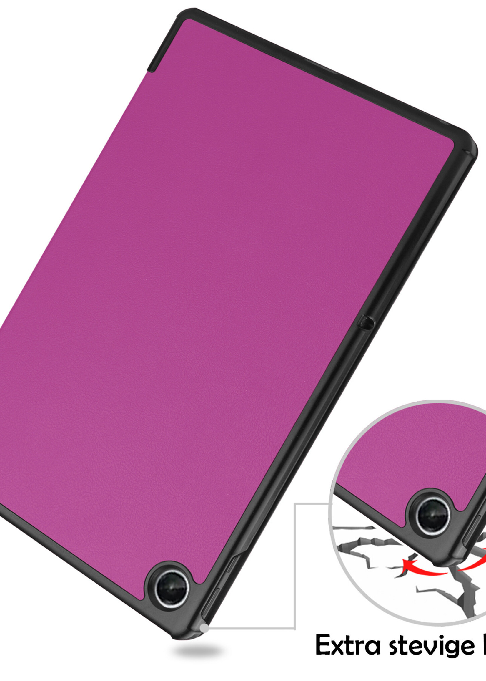 LUQ Hoes Geschikt voor Lenovo Tab M10 Plus 3rd Gen Hoes Luxe Hoesje Book Case Met Screenprotector - Hoesje Geschikt voor Lenovo Tab M10 Plus (3e Gen) Hoes Cover - Paars
