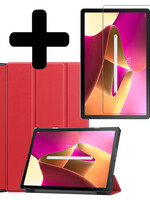 LUQ LUQ Lenovo Tab M10 Plus (3e generatie) Hoes Met Screenprotector - Rood