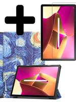 LUQ LUQ Lenovo Tab M10 Plus (3e generatie) Hoes Met Screenprotector - Sterrenhemel