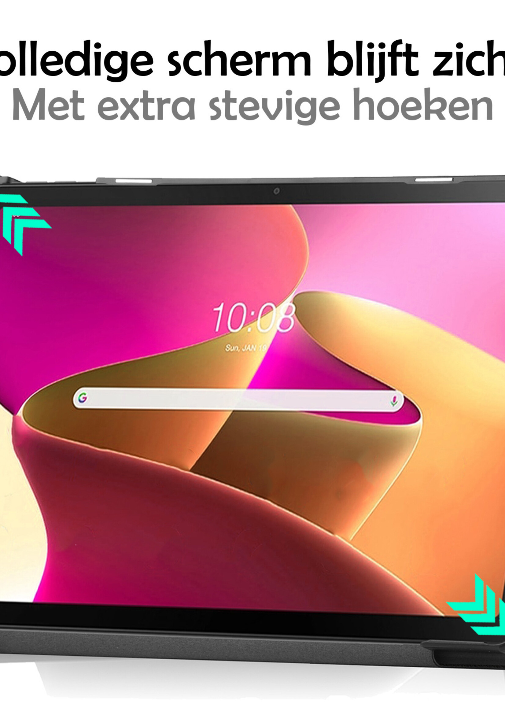 LUQ Hoes Geschikt voor Lenovo Tab M10 Plus 3rd Gen Hoes Luxe Hoesje Book Case Met Screenprotector - Hoesje Geschikt voor Lenovo Tab M10 Plus (3e Gen) Hoes Cover - Don't Touch Me