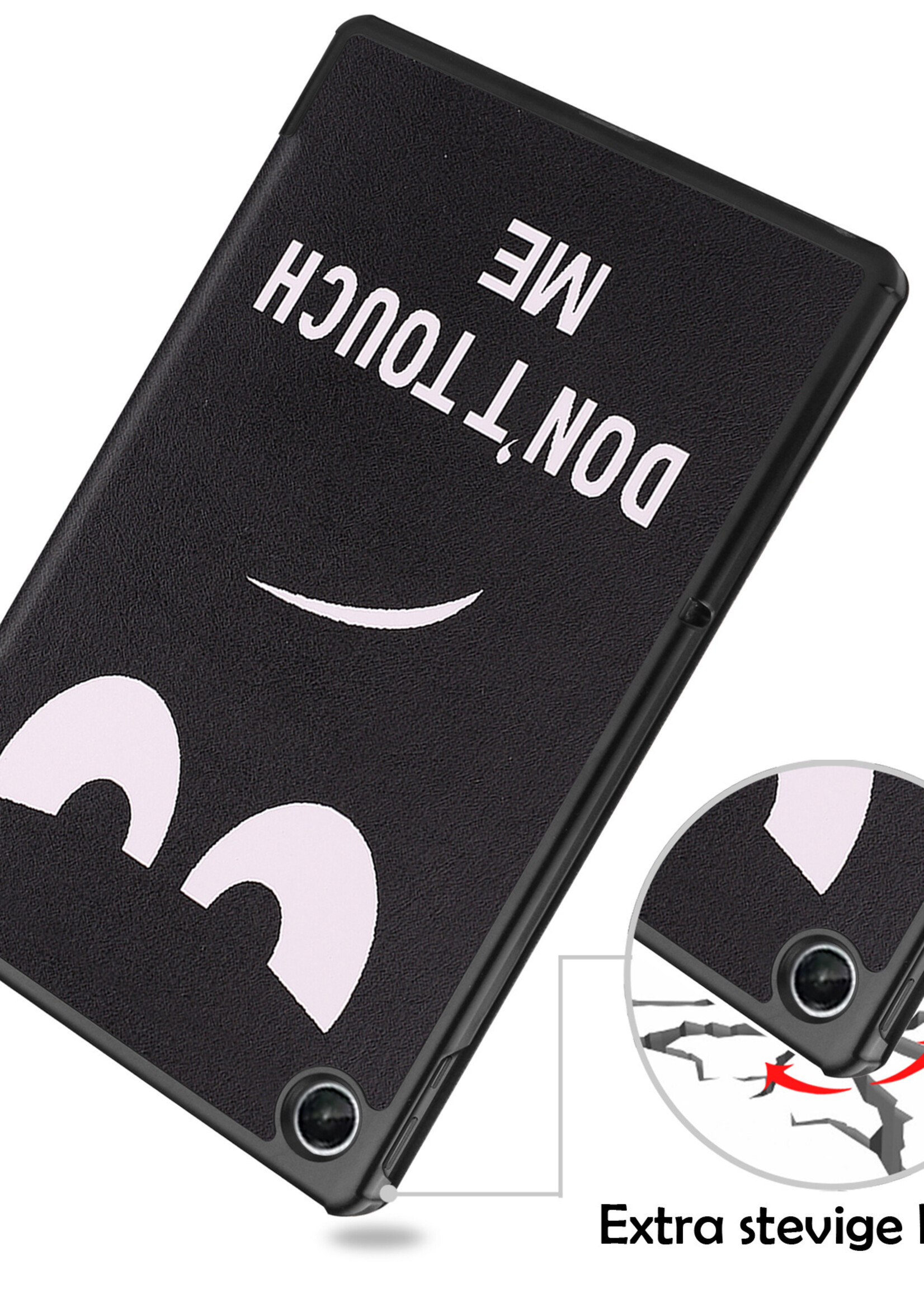 LUQ Hoes Geschikt voor Lenovo Tab M10 Plus 3rd Gen Hoes Luxe Hoesje Book Case Met Screenprotector - Hoesje Geschikt voor Lenovo Tab M10 Plus (3e Gen) Hoes Cover - Don't Touch Me