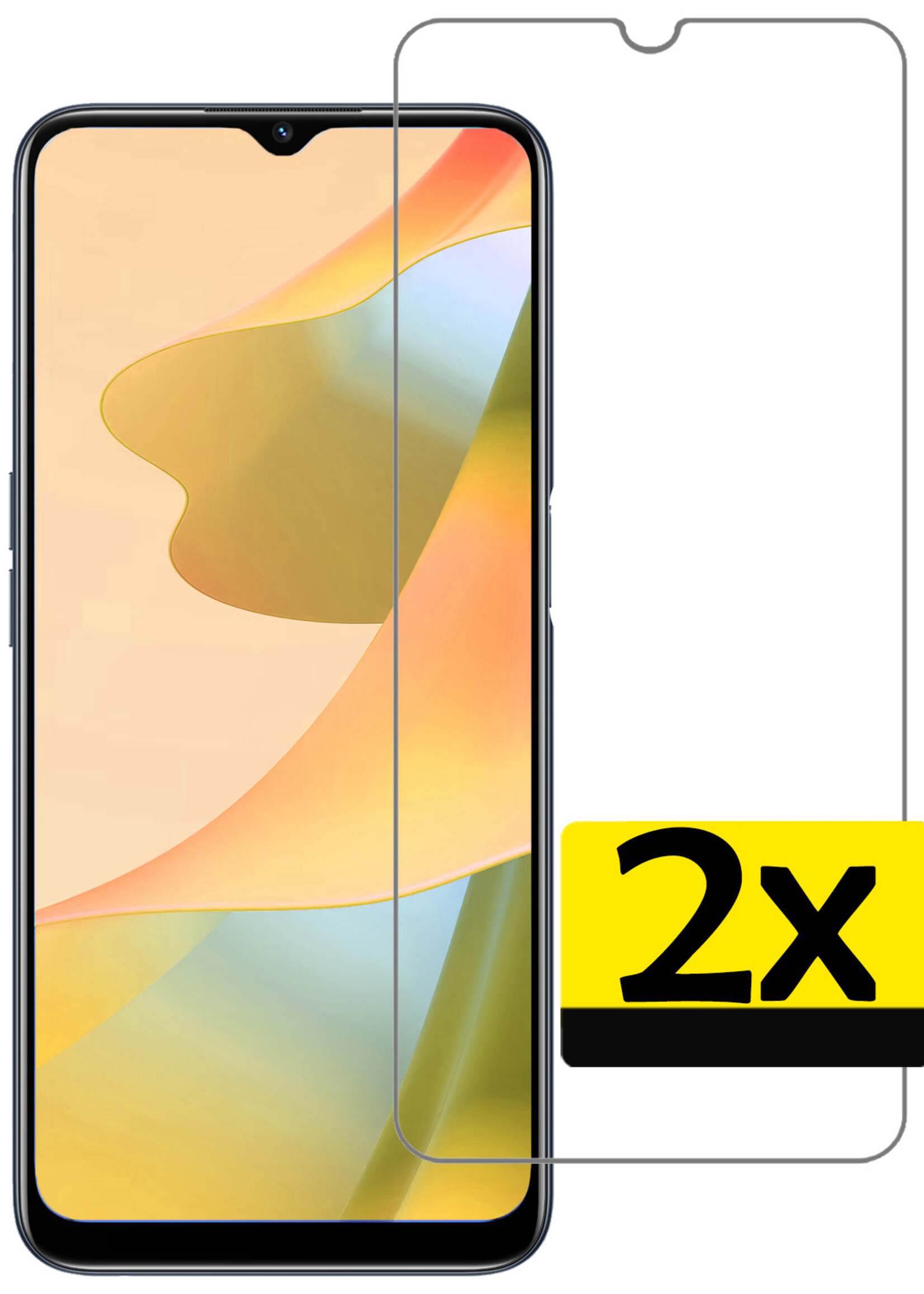 LUQ Screenprotector Geschikt voor OPPO A16s Screenprotector Beschermglas Gehard Glas - Screenprotector Geschikt voor OPPO A16s Screenprotector Glas - 2 Stuks