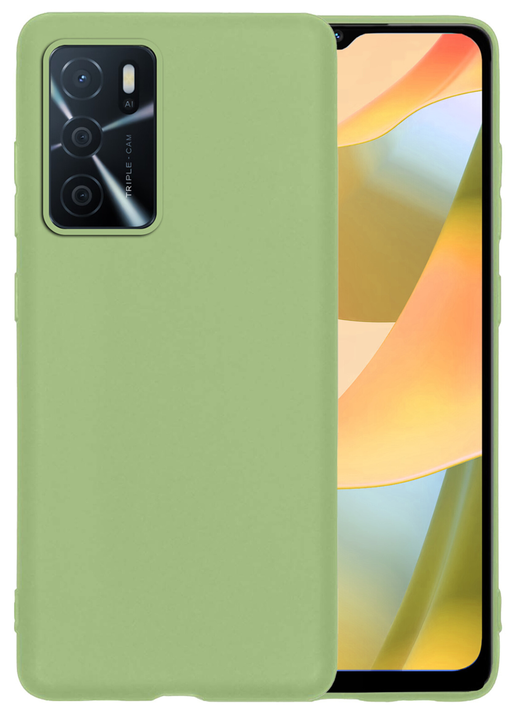 LUQ Hoesje Geschikt voor OPPO A16s Hoesje Siliconen Case - Hoes Geschikt voor OPPO A16s Hoes Siliconen - Groen