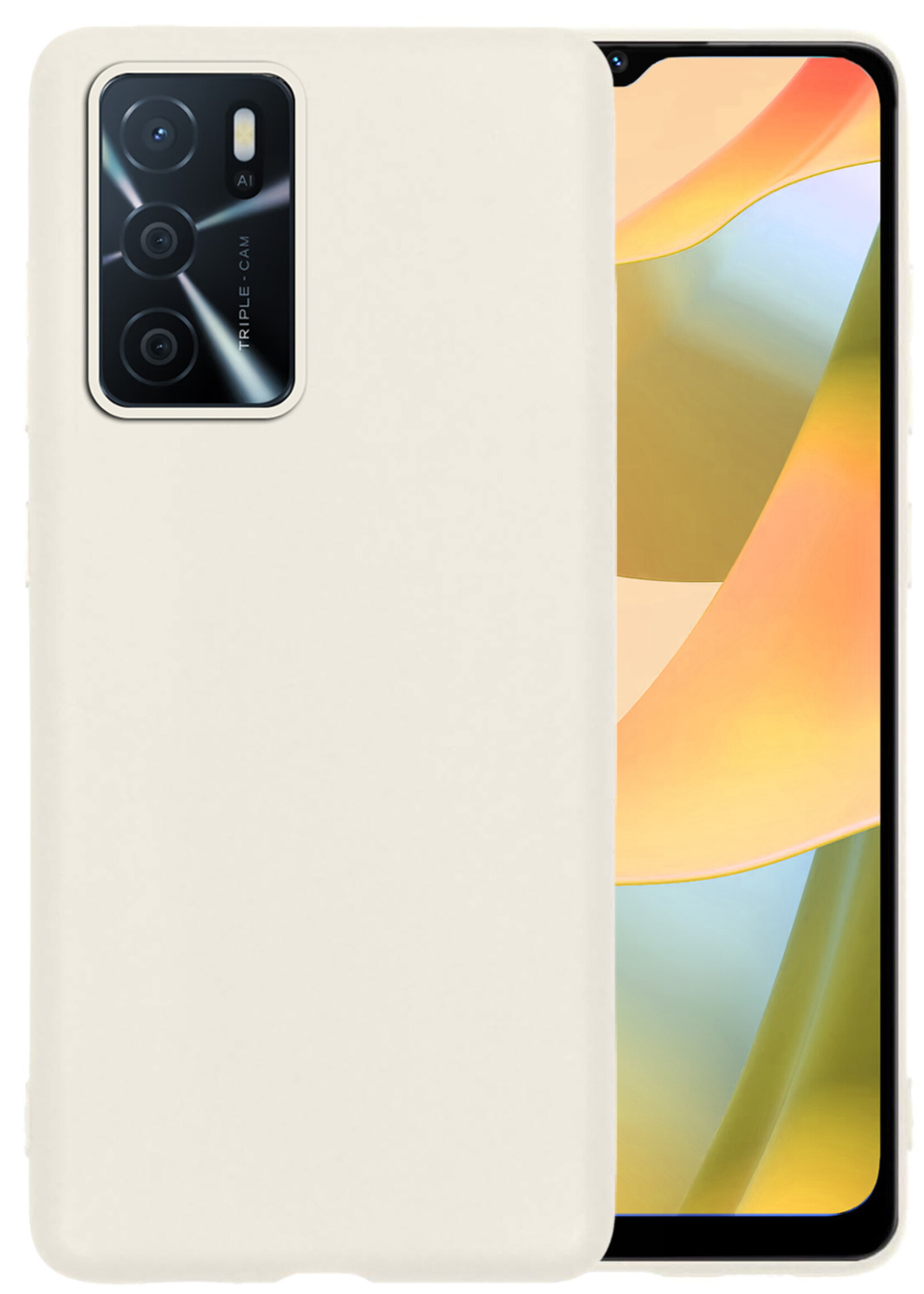 LUQ Hoesje Geschikt voor OPPO A16s Hoesje Siliconen Case - Hoes Geschikt voor OPPO A16s Hoes Siliconen - Wit