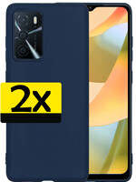 LUQ LUQ OPPO A16s Hoesje Siliconen - Donkerblauw - 2 PACK