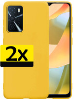 LUQ LUQ OPPO A16s Hoesje Siliconen - Geel - 2 PACK