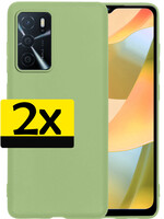 LUQ LUQ OPPO A16s Hoesje Siliconen - Groen - 2 PACK
