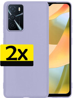 LUQ LUQ OPPO A16s Hoesje Siliconen - Lila - 2 PACK
