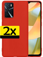LUQ LUQ OPPO A16s Hoesje Siliconen - Rood - 2 PACK