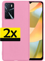 LUQ LUQ OPPO A16s Hoesje Siliconen - Lichtroze - 2 PACK