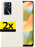 LUQ LUQ OPPO A16s Hoesje Siliconen - Wit - 2 PACK