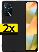 LUQ LUQ OPPO A16s Hoesje Siliconen - Zwart - 2 PACK